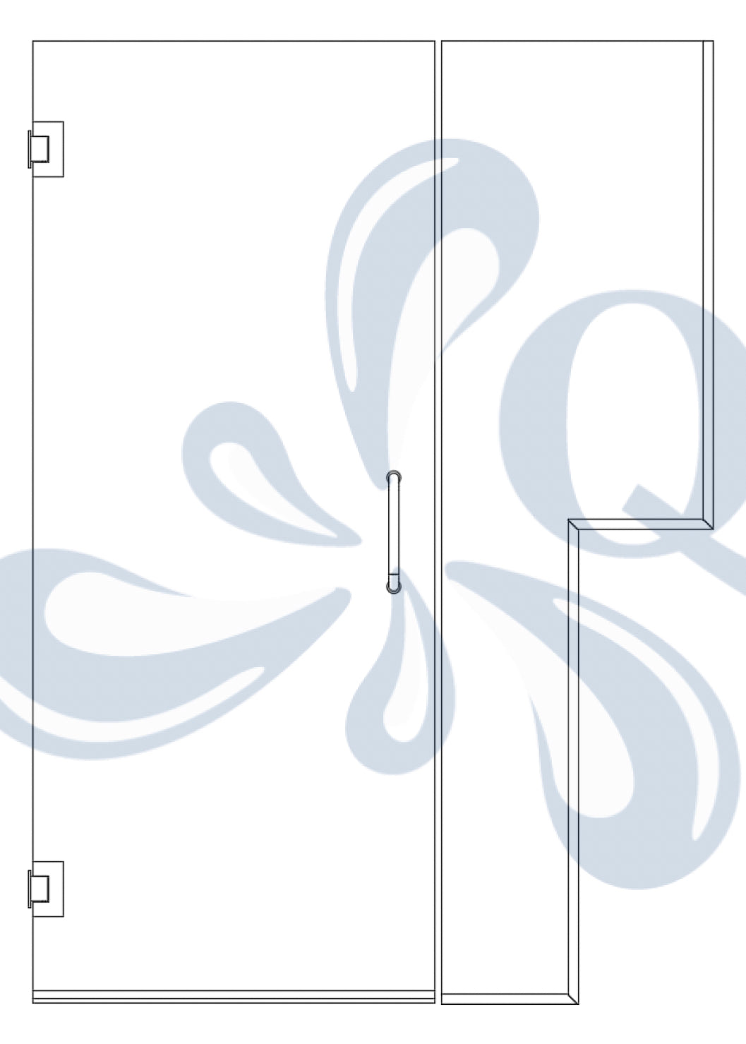 Pacific Series - Door, Notch Panel with Wall-Mount Hinges and Channel