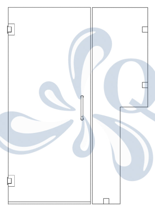 Pacific Series - Door, Notch Panel with Wall-Mount Hinges and Clamps